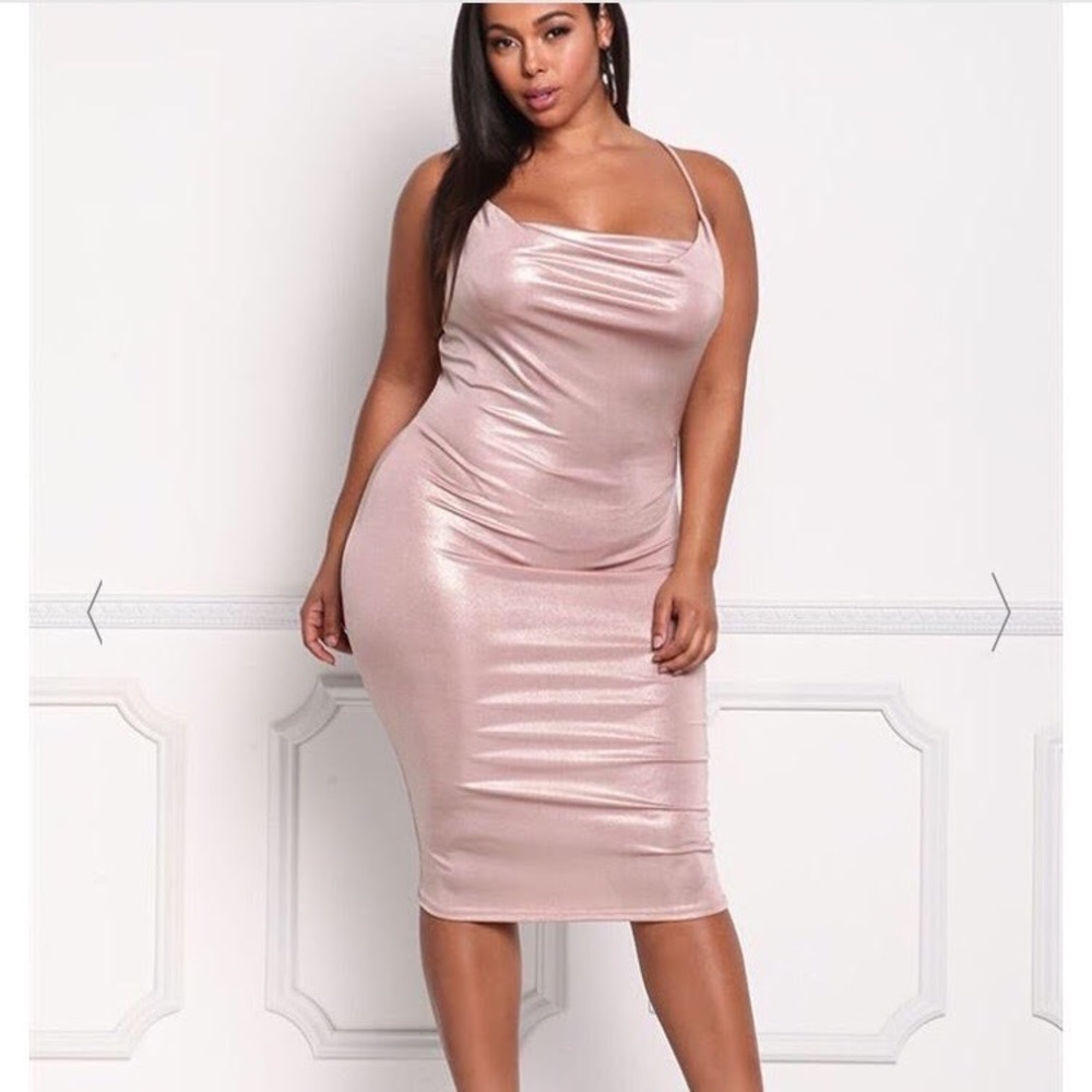 Pink Shimmer Bodycon Gown